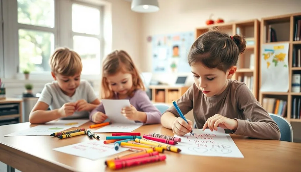 Children Creating Teacher Thank You Notes Children Creating Teacher Thank You Notes